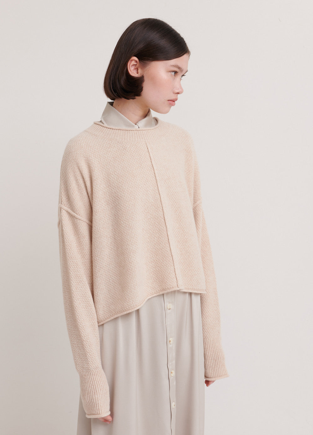 Cashmerism Cornknit Cropped Slouchy Pullover