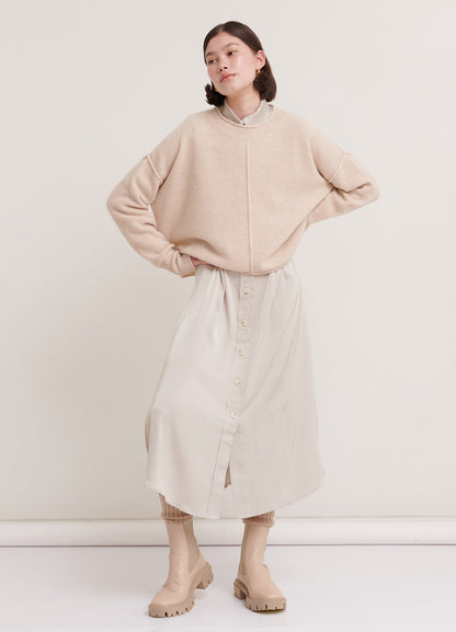 Cashmerism Cornknit Cropped Slouchy Pullover